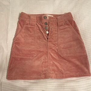 victoria secret unveil pink velvet ribbed skirt, extra small